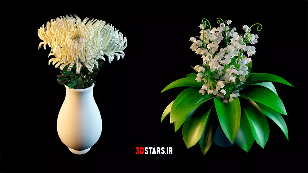 دانلود 36 مدل سه بعدی گلدان گل