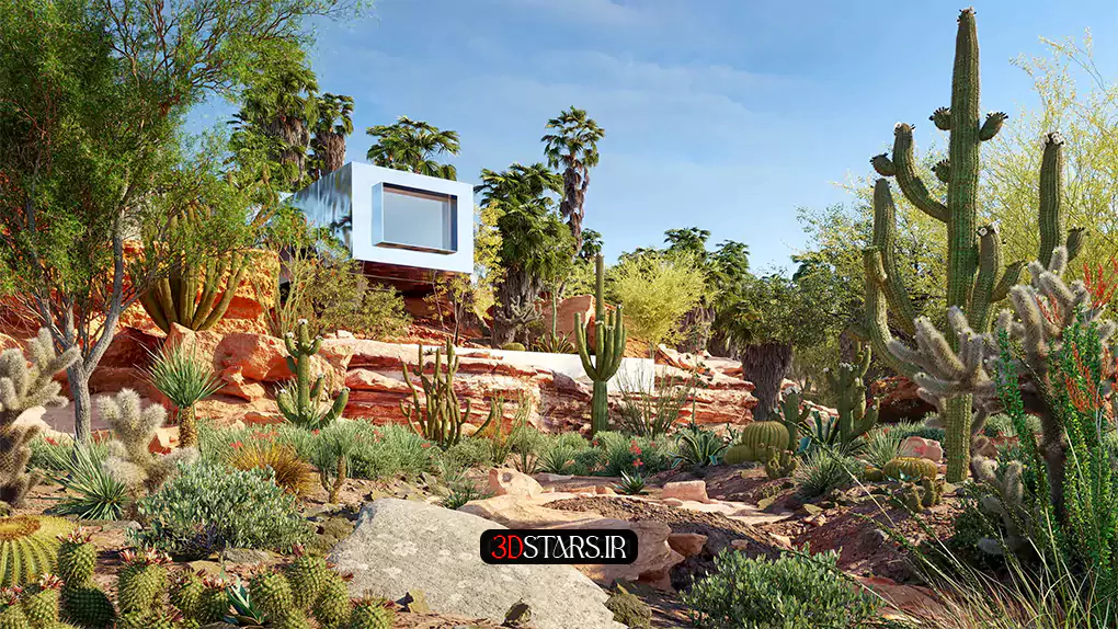 مدل سه بعدی گیاهان باغ خانه مکزیکی
