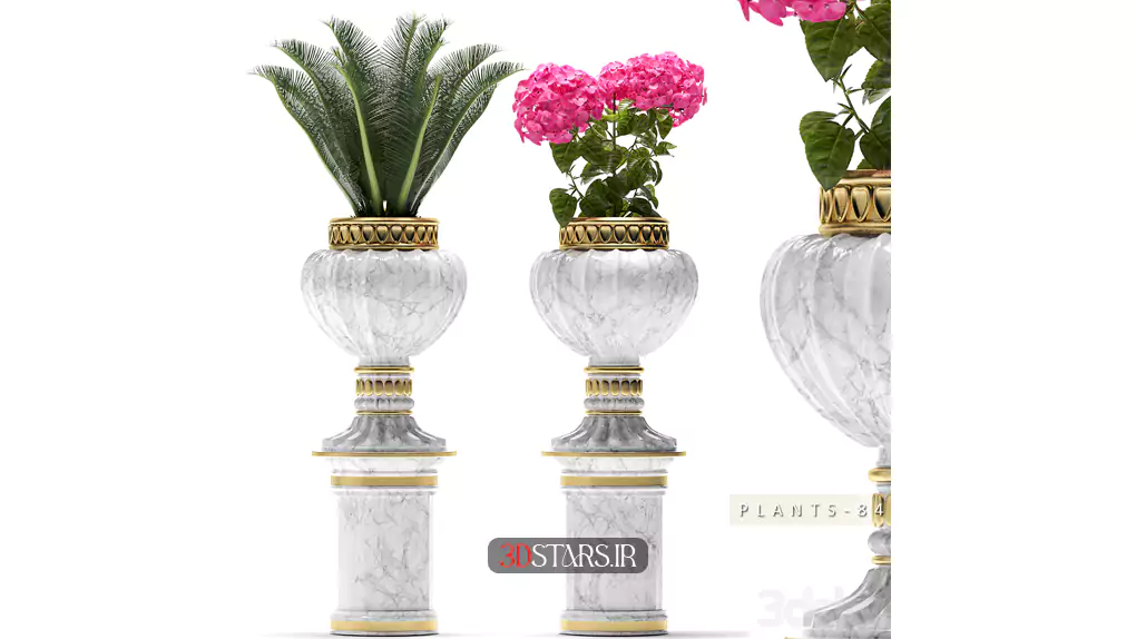 مدل سه بعدی گلدان گل کلاسیک 8