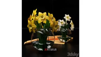 دانلود آبجکت گلدان گل کلاسیک 9