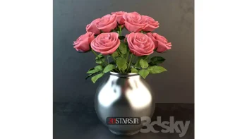 مدل سه بعدی گلدان گل کلاسیک 2