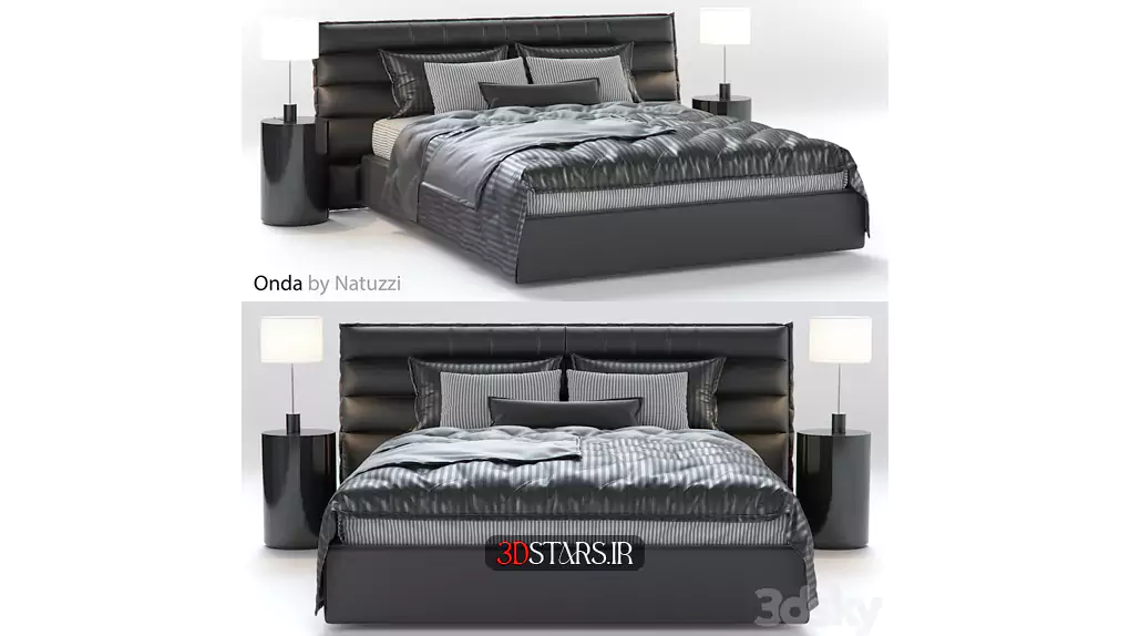 مدل سه بعدی تخت خواب مدرن 16