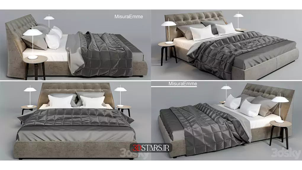 مدل سه بعدی تخت خواب مدرن 22