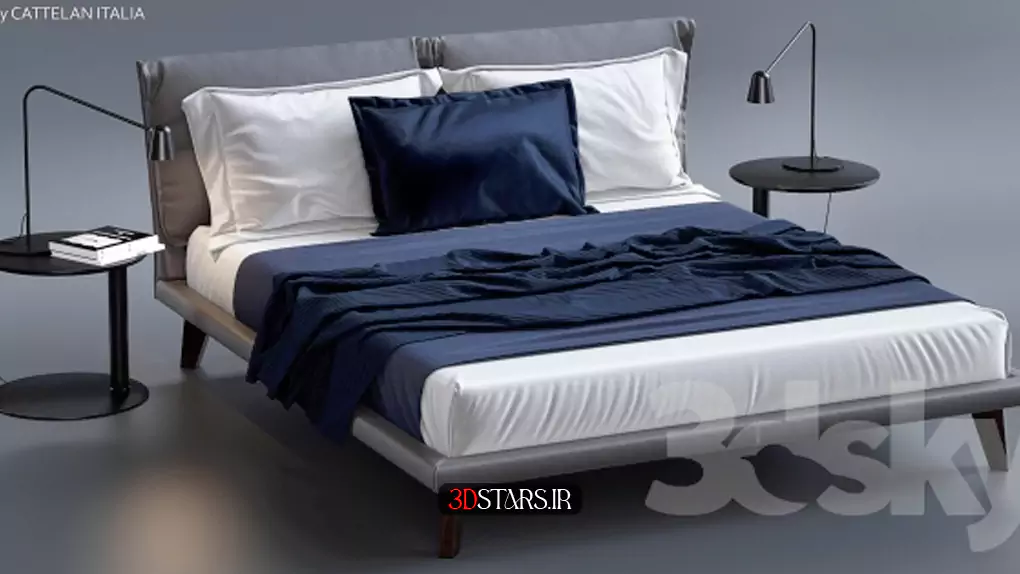 مدل سه بعدی تخت خواب مدرن 6