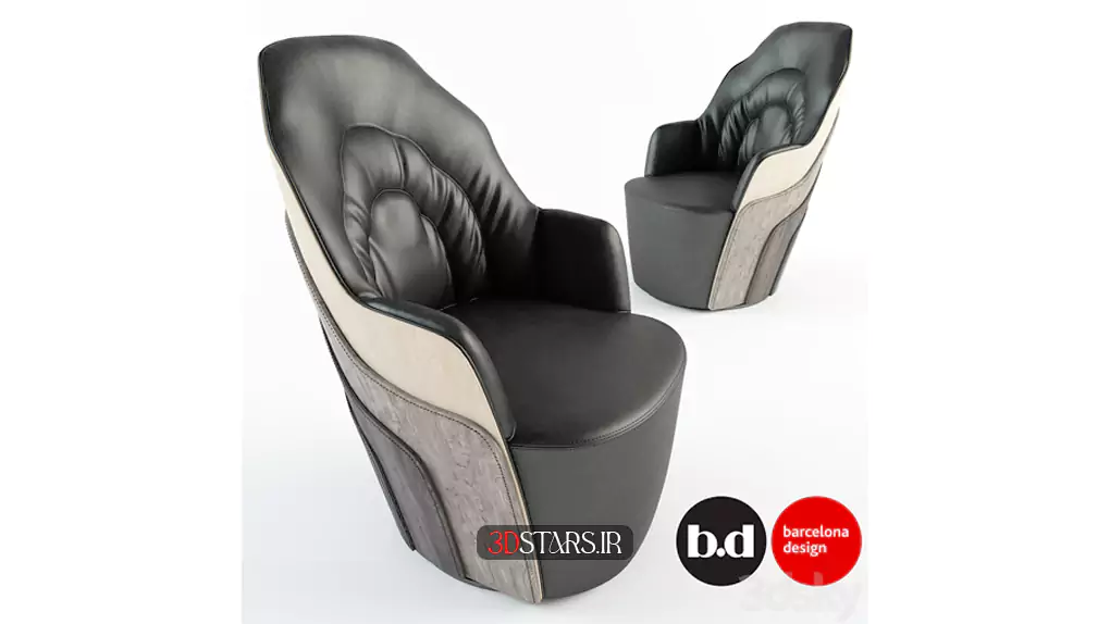 مدل سه بعدی صندلی چرم مدرن 1