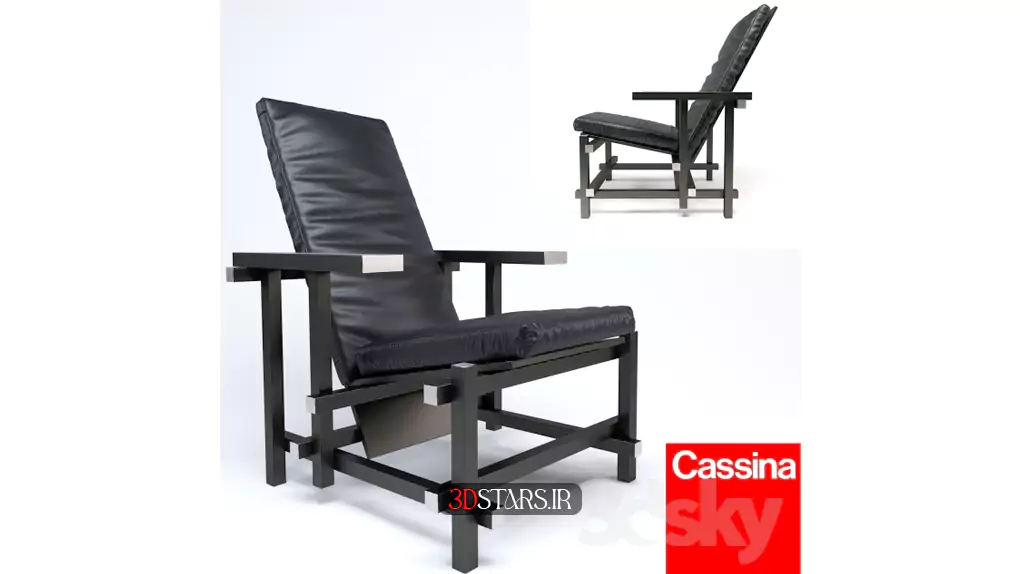 مدل سه بعدی صندلی چرم مدرن 3