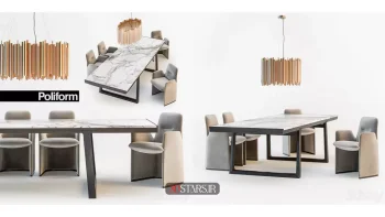 مدل سه بعدی میز ناهار خوری مدرن 8