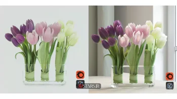 مدل سه بعدی گلدان گل مدرن 6