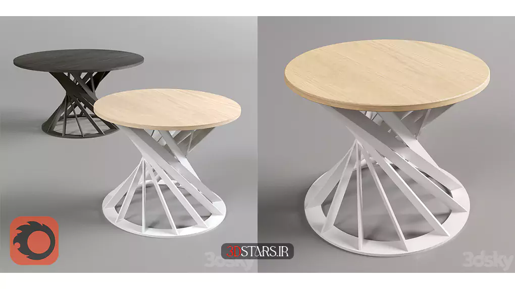 مدل سه بعدی میز عسلی مدرن 2
