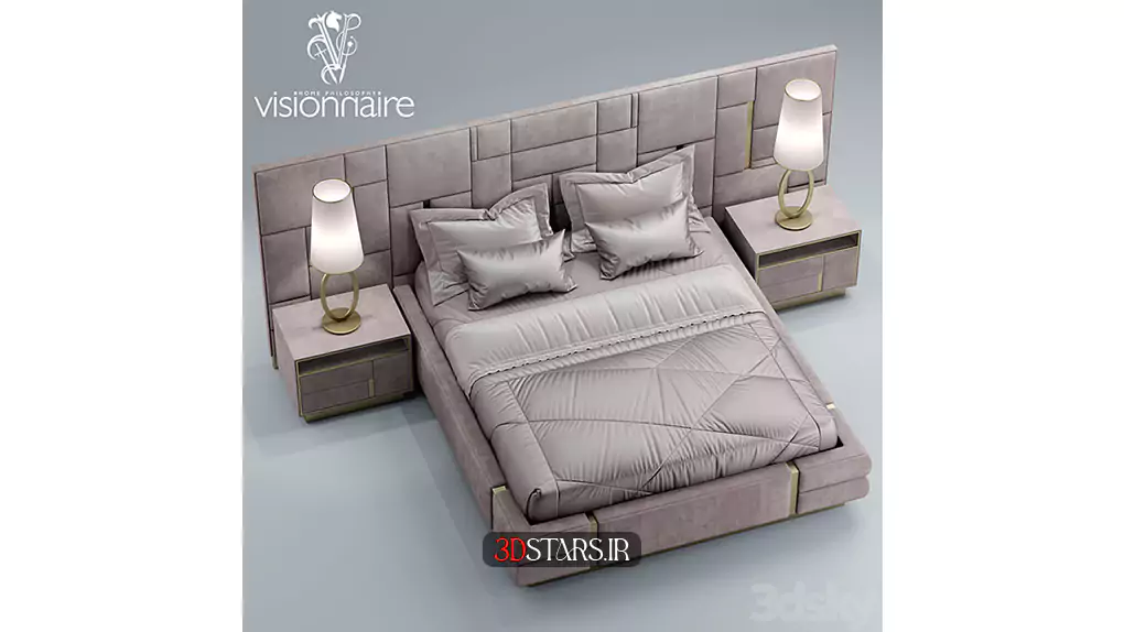 مدل سه بعدی تخت خواب کلاسیک 16