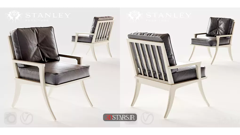 مدل سه بعدی صندلی چرم کلاسیک 2