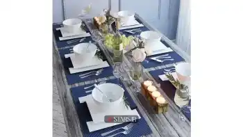 دانلود مدل سه بعدی میز غذا کلاسیک 4
