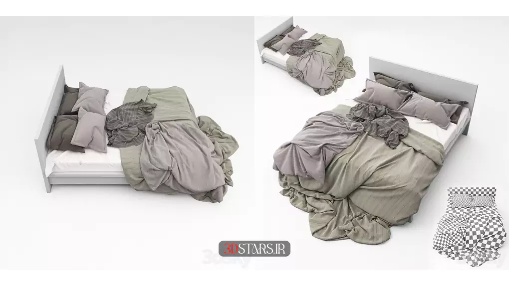مدل سه بعدی تخت خواب مدرن 28