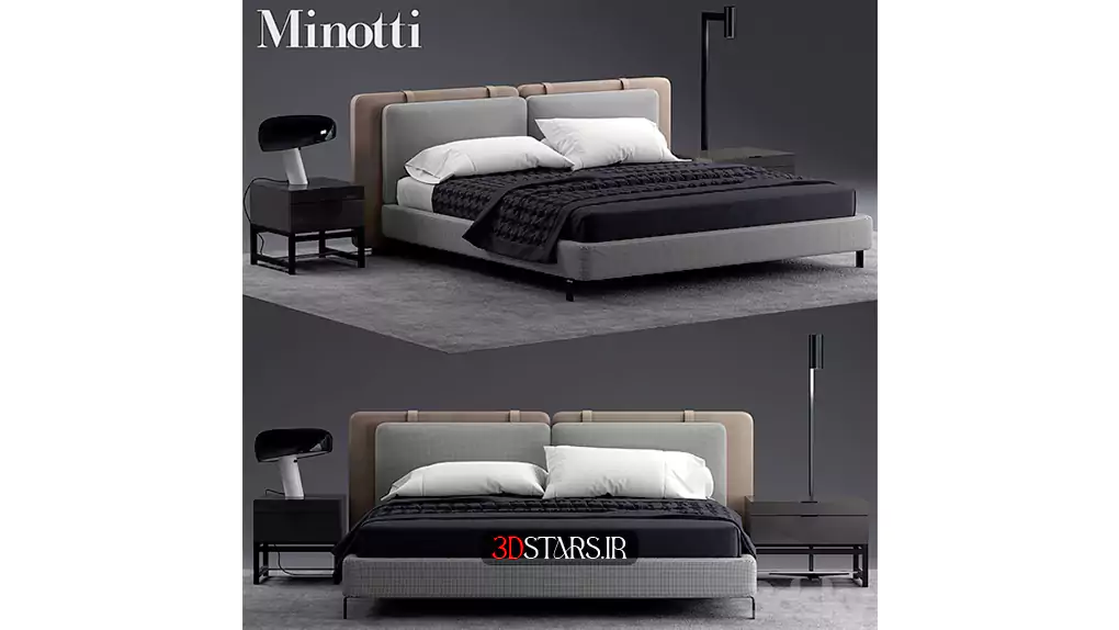 مدل سه بعدی تخت خواب مدرن 32