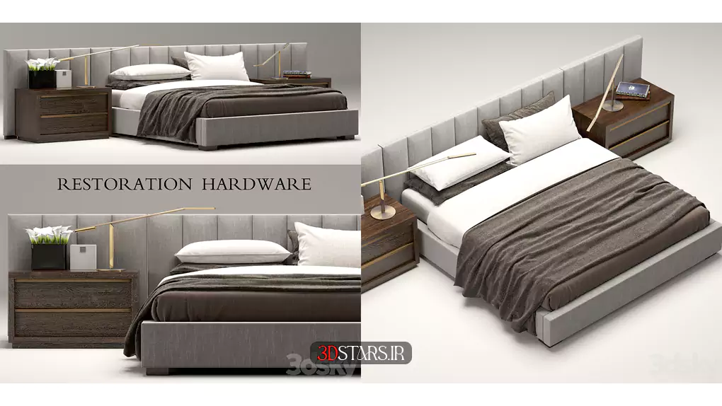 مدل سه بعدی تخت خواب مدرن 42
