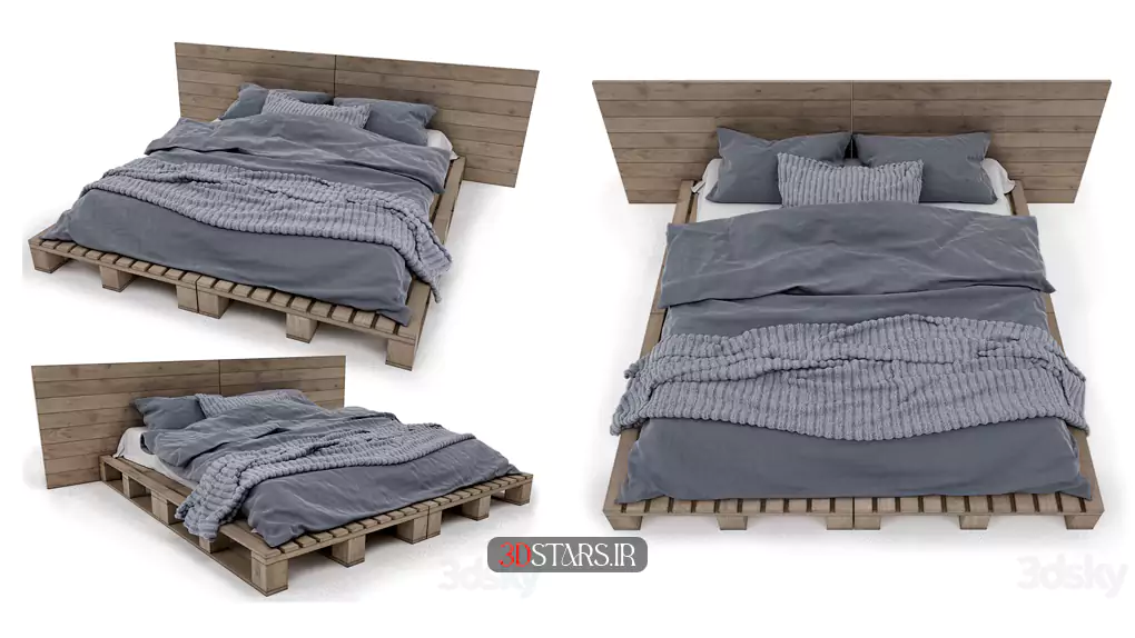 مدل سه بعدی تخت خواب مدرن 44