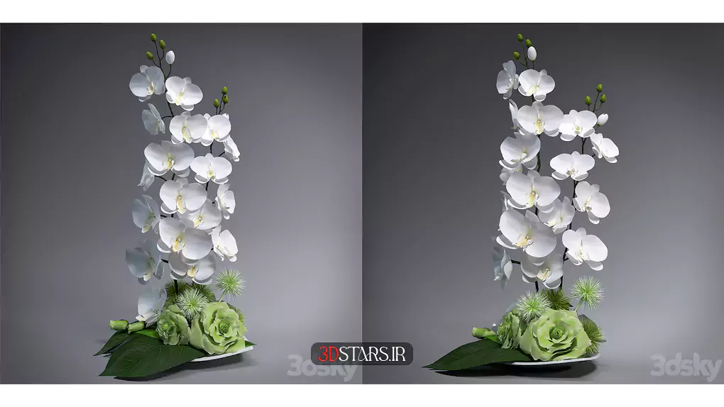 مدل سه بعدی گلدان گل مدرن 8