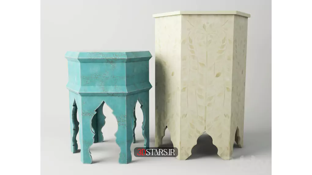مدل سه بعدی میز مراکشی 2
