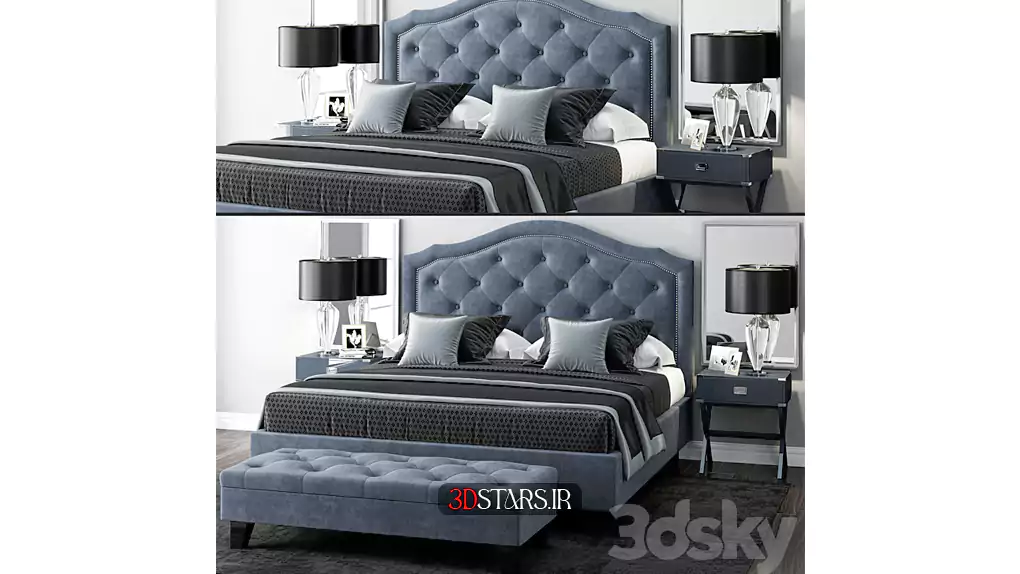 مدل سه بعدی تخت خواب کلاسیک 50