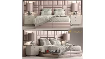 مدل سه بعدی تخت خواب کلاسیک 54