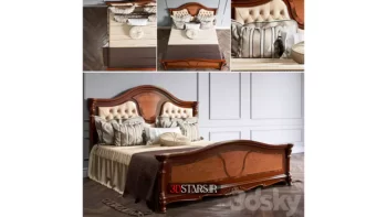 دانلود مدل سه بعدی تخت خواب کلاسیک 60