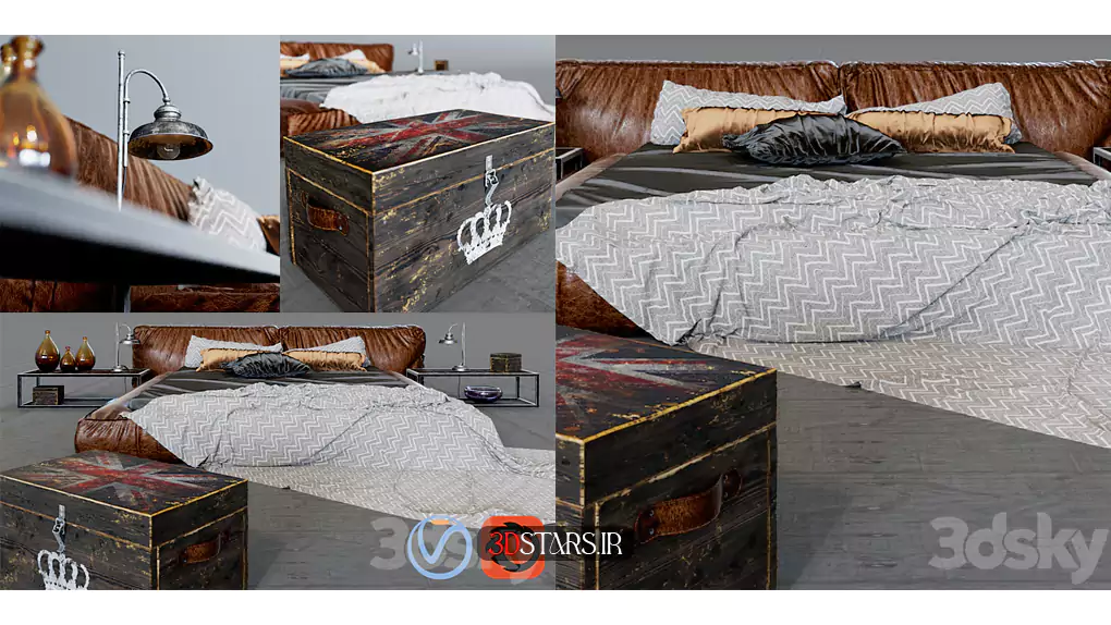 دانلود مدل سه بعدی تخت خواب مدرن 66