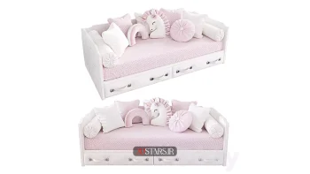 مدل سه بعدی تخت خواب کودک کلاسیک 6