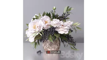 دانلود آبجکت گلدان گل مدرن 25