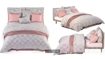 مدل سه بعدی تخت خواب کلاسیک 110