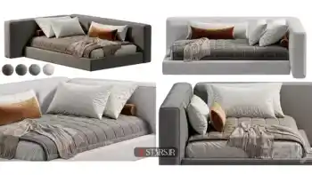 مدل سه بعدی تخت خواب کودک مدرن 34