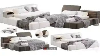 مدل سه بعدی تخت خواب مدرن 156